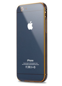 Луксозен алуминиев бъмпър с твърд гръб оригинален за Apple  Iphone 4/4s сребрист